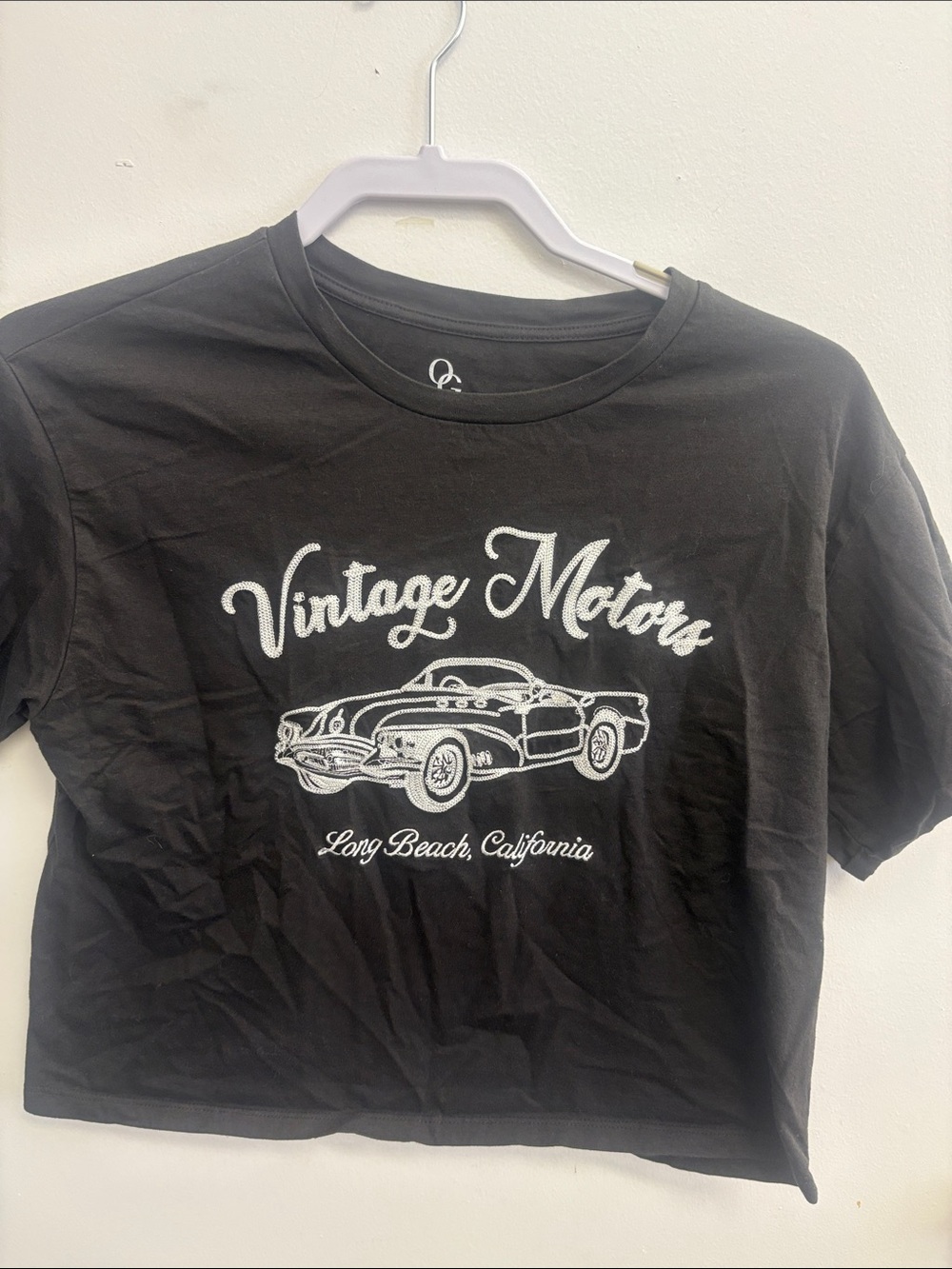 Vintage Motors Black Graphic Tee - Long Beach